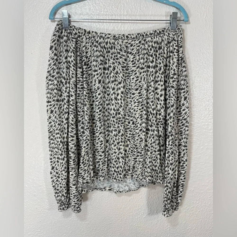 Anthropologie Cascais Off The Shoulder Top Animal Leopard Print Women’s Small